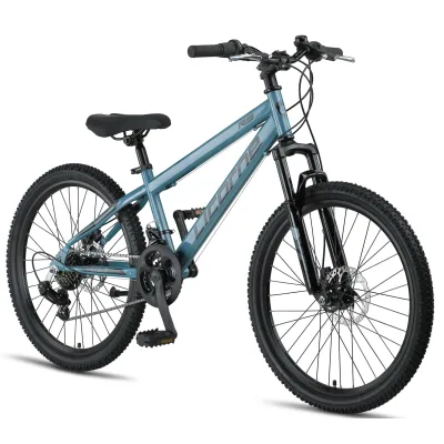 Licorne Bike Thunder Premium Mountainbike in 20, 24, 26, 27.5 und 29 Zoll Fahrrad für Mädchen Jungen Herren und Damen Discbremse Farbe:Aquamarine;Größe:24 Zoll