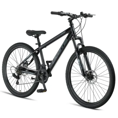 Licorne Bike Thunder Premium Mountainbike in 20, 24, 26, 27.5 und 29 Zoll Fahrrad für Mädchen Jungen Herren und Damen Discbremse Farbe:Schwarz;Größe:27.5 Zoll