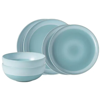 like. by Villeroy & Boch Basic-Set Perlemor Aqua 6-tlg.
