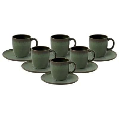 like. by Villeroy & Boch Kaffeetassen mit Untertassen Lave 190 ml 6er Set