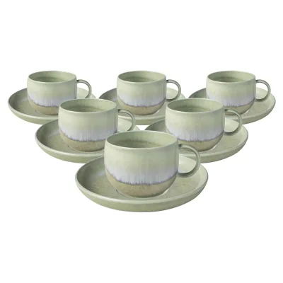 like. by Villeroy & Boch Kaffeetassen mit Untertassen Perlemor Alga 190 ml 6er Set