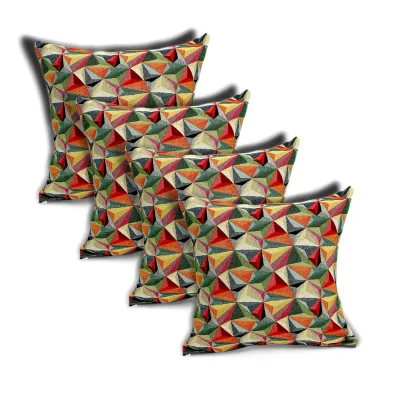 Linke Licardo Kissenhülle Dreiecke 3D 50x50 cm 4er-Set