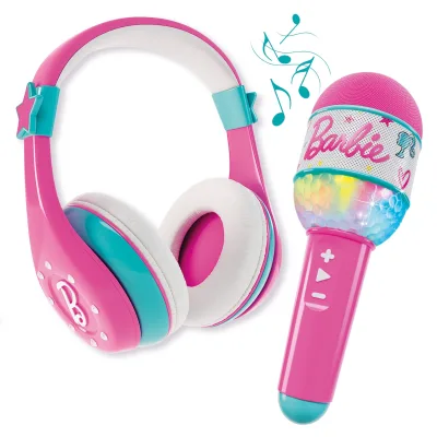 Lisciani 104468 - Barbie Bluetooth Kopfhörer mit Mikrofon Karaoke Kinder Headset Musik rosa