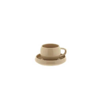 Lissa Bonna Biscuit Mokkatassen mit Untertellern - 12-teiliges-Set in Beige