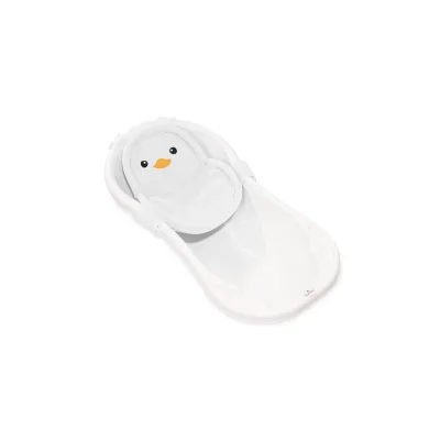 Lorelli Baby Badenetz Pinguin, Clips aus Kunststoff, Badewannennetz, ab Geburt weiß