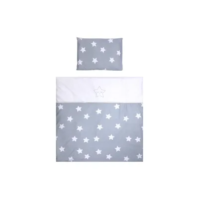 Lorelli Baby-Bettwäsche 7-teiliges Set First Dreams Decke Kissen Laken Himmel grau Sterne