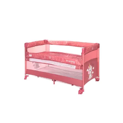 Lorelli Baby Reisebett Up´n Down, Öffnung, 2 Ebenen, Tragetasche, mit Rädern pink