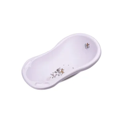 Lorelli Babybadewanne Comic 84 cm lang ergonomische Form Ablagefächer ab Geburt weiß uni