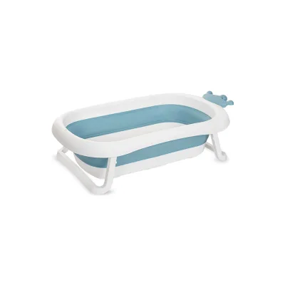 Lorelli Babybadewanne Royal 83 cm faltbar, Kanalabdeckung, stabile Beine blau weiß