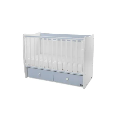 Lorelli Babybett MATRIX NEW Kinderbett 120 x 60 cm, 2 Ebenen, 2 Schubladen blau
