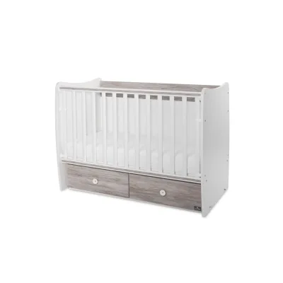 Lorelli Babybett MATRIX NEW Kinderbett 120 x 60 cm, 2 Ebenen, 2 Schubladen dunkelbraun