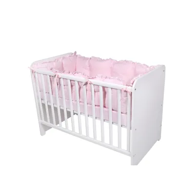 Lorelli Babybett-Nestchen 4-teilig rundum, Babybett 120 x 60 cm, 100% Baumwolle rosa