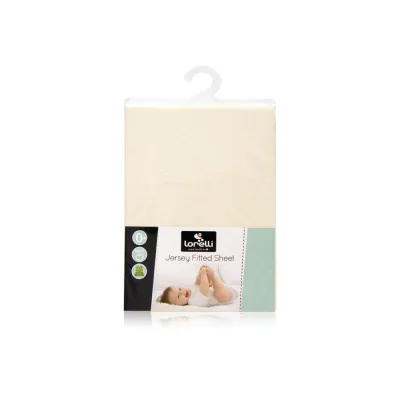 Lorelli Babybett Spannbetttuch Jersey 120 x 60 cm Bettlaken Babybetten, waschbar beige