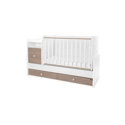 Lorelli Babybett Trend Plus 70x160cm Schreibtisch Kinderbett Schubladen Kommode braun