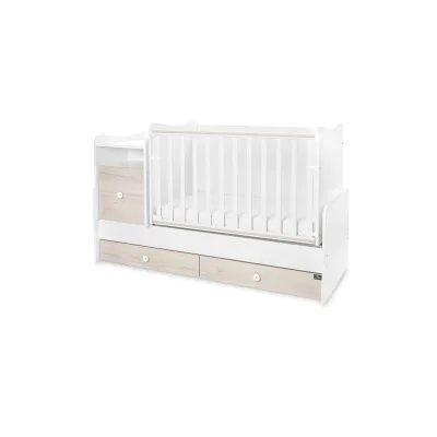Lorelli Babybett Trend Plus 70x160cm Schreibtisch Kinderbett Schubladen Kommode hellbraun