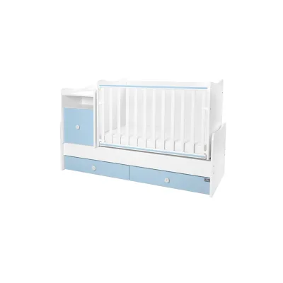 Lorelli Babybett Trend Plus 70x160cm Schreibtisch Kinderbett Schubladen Kommode weiß blau