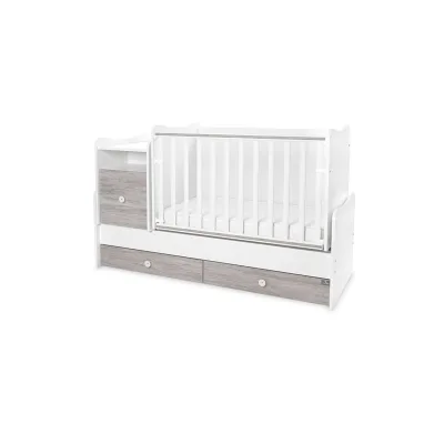 Lorelli Babybett Trend Plus 70x160cm Schreibtisch Kinderbett Schubladen Kommode weiß grau