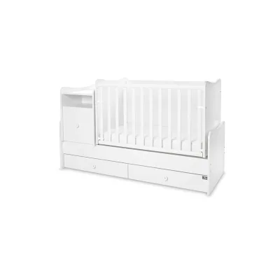 Lorelli Babybett Trend Plus 70x160cm Schreibtisch Kinderbett Schubladen Kommode weiß