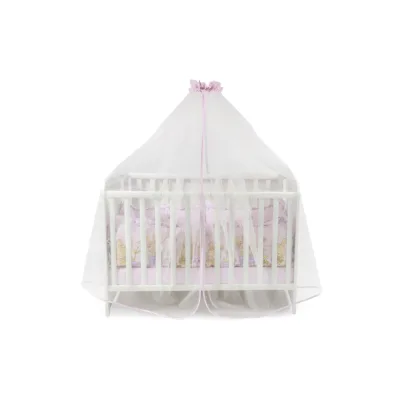 Lorelli Babybetthimmel, Baldachin 480 x 150 cm Insektenschutz Babybett Laufstall rosa