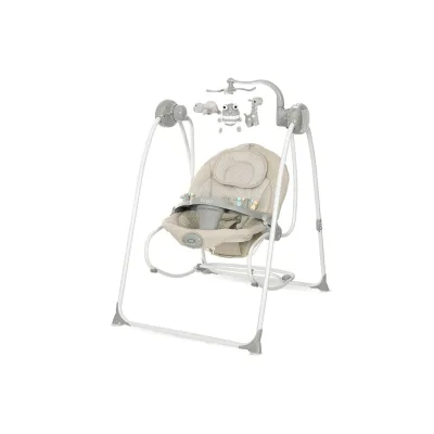 Lorelli Babywippe elektrisch Tango 2 in 1, Fernbedienung, MP3, Timer, Mobile braun
