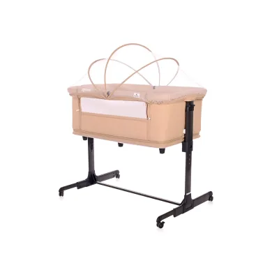 Lorelli Beistellbett Milano 2in1 ab Geburt Matratze höhenverstellbar Moskitonetz beige