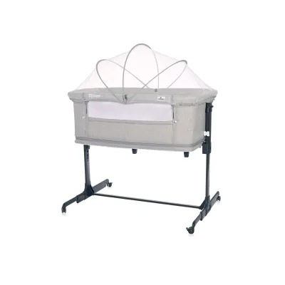 Lorelli Beistellbett Milano 2in1 ab Geburt Matratze höhenverstellbar Moskitonetz grau