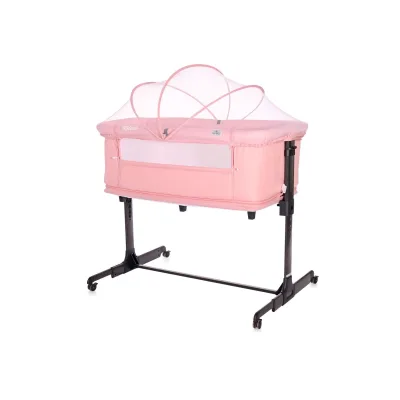 Lorelli Beistellbett Milano 2in1 ab Geburt Matratze höhenverstellbar Moskitonetz rosa