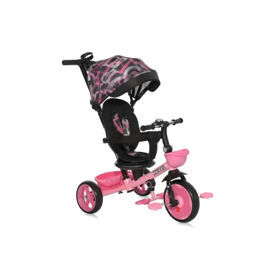 Lorelli Dreirad Revel 3 in 1, EVA-Reifen Freilauf Lenkstange Becherhalter Korb rosa