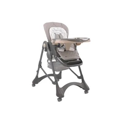 Lorelli Kinderhochstuhl Bellissimo klappbar, Räder, Korb, Liegeposition, Tablett beige