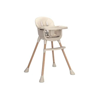 Lorelli Kinderhochstuhl Vanilla 3 in 1 Kinderstuhl, Tablett, Fußstütze, Gurt beige