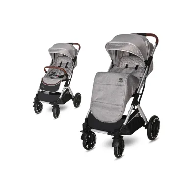 Lorelli Kinderwagen Storm Buggy, Fußabdeckung, PU-Räder, Sonnendach, verstellbar grau/schwarz