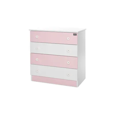 Lorelli Kommode Dresser 81 x 50 x 86 cm, 4 große Schubladen, schnelle Montage pink