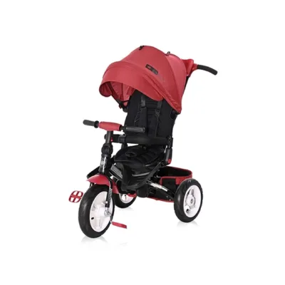 Lorelli Tricycle Jaguar 4 in 1 Gummireifen, Sitz drehbar, Stange, verstellbar rot/schwarz