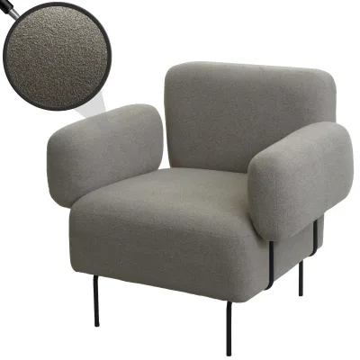 Lounge-Sessel MCW-L83, Cocktailsessel Polstersessel Sessel, Stoff/Textil Metall ~ grau