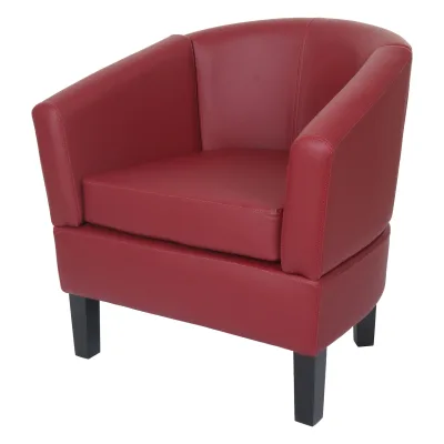 Lounge-Sessel MCW-O17, Sessel Clubsessel Cocktailsessel, MVG-zertifiziert Kunstleder ~ bordeaux