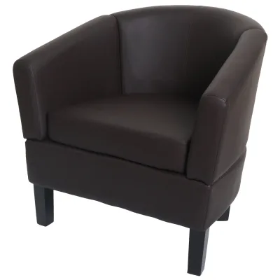 Lounge-Sessel MCW-O17, Sessel Clubsessel Cocktailsessel, MVG-zertifiziert Kunstleder ~ braun