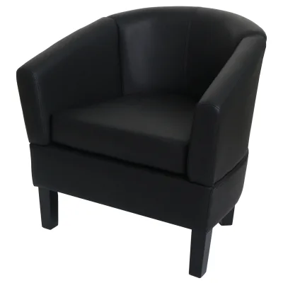 Lounge-Sessel MCW-O17, Sessel Clubsessel Cocktailsessel, MVG-zertifiziert Kunstleder ~ schwarz