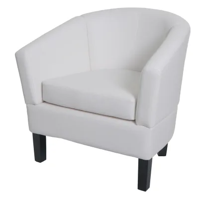 Lounge-Sessel MCW-O17, Sessel Clubsessel Cocktailsessel, MVG-zertifiziert Kunstleder ~ weiß
