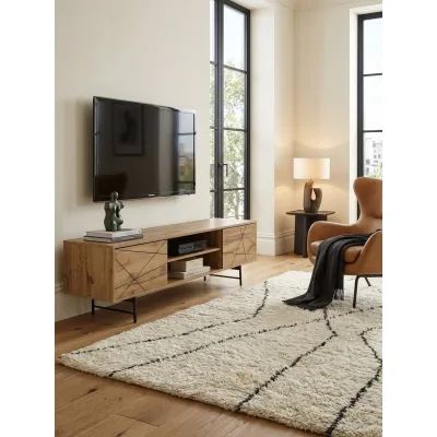 Lowboard Eiche-Dekor Modern Stil 160x45x40 cm mit zwei Türen