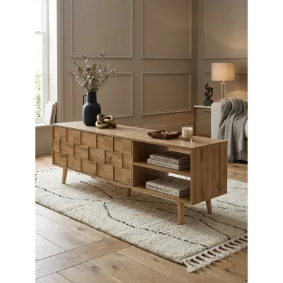 Lowboard Eiche-Dekor Modern Stil 160x51x40 cm mit zwei Türen