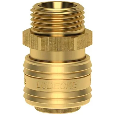 Lüdecke SchnellverschlusskupplungNW 7,2mm, Messing, Serie ES, AG G3/8