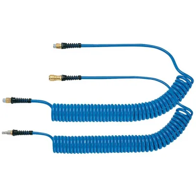 Lüdecke Spiralschlauch PU blau, Kupplung u Stecker NW7,2 10x6,5mm 3m
