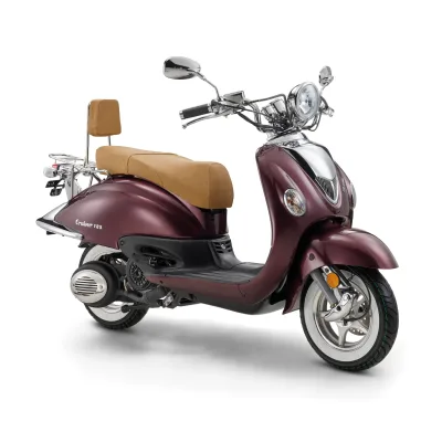 LuXXon Motorroller Cruiser - Retro City Roller Vintage mit 125 ccm - 7,1 PS für max. 80 kmh, E5+, coffee