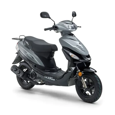 LuXXon Motorroller Prime 2, 50 ccm, 45 km/h, Euro 5, 10 Zoll, Automatik, Benzinbetrieben, 1 Zylinder, 4-Takt, grau