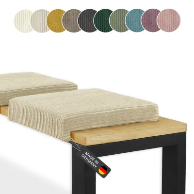 Lycce Klemmkissen Sitzkissen mit 1 Leiste, Cordstoff extra Polsterung