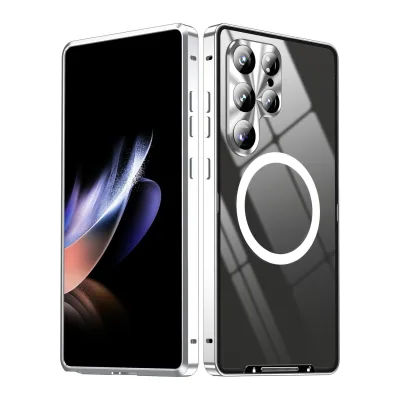Magsafe Metall für Samsung Galaxy S25 Ultra Magnetische Silber