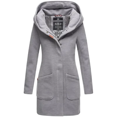 MARIKOO Damen Hochwertiger Wintermantel Mantel Trenchcoat Mit Kapuze Maikoo