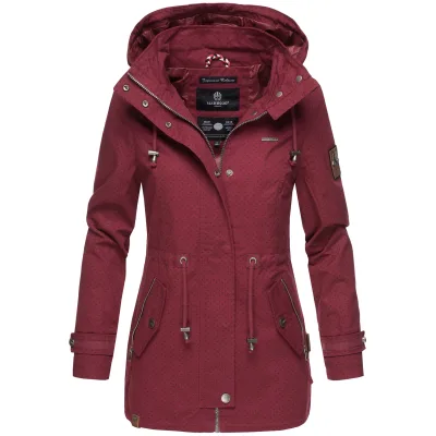 MARIKOO Damen Moderner Outdoorjacke Übergangsparka aus Baumwolle mit Kapuze Nyokoo