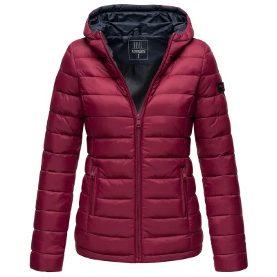 MARIKOO Damen modische Steppjacke Übergangsjacke mit großer Kapuze Lucy