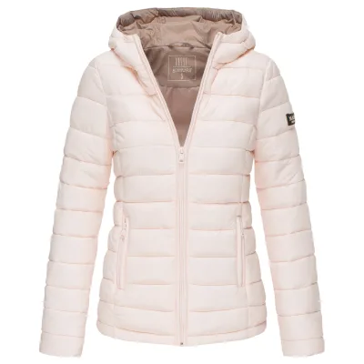 MARIKOO Damen modische Steppjacke Übergangsjacke mit großer Kapuze Lucy